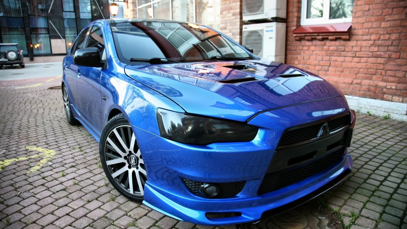 lancer, blue, x, mitsubishi