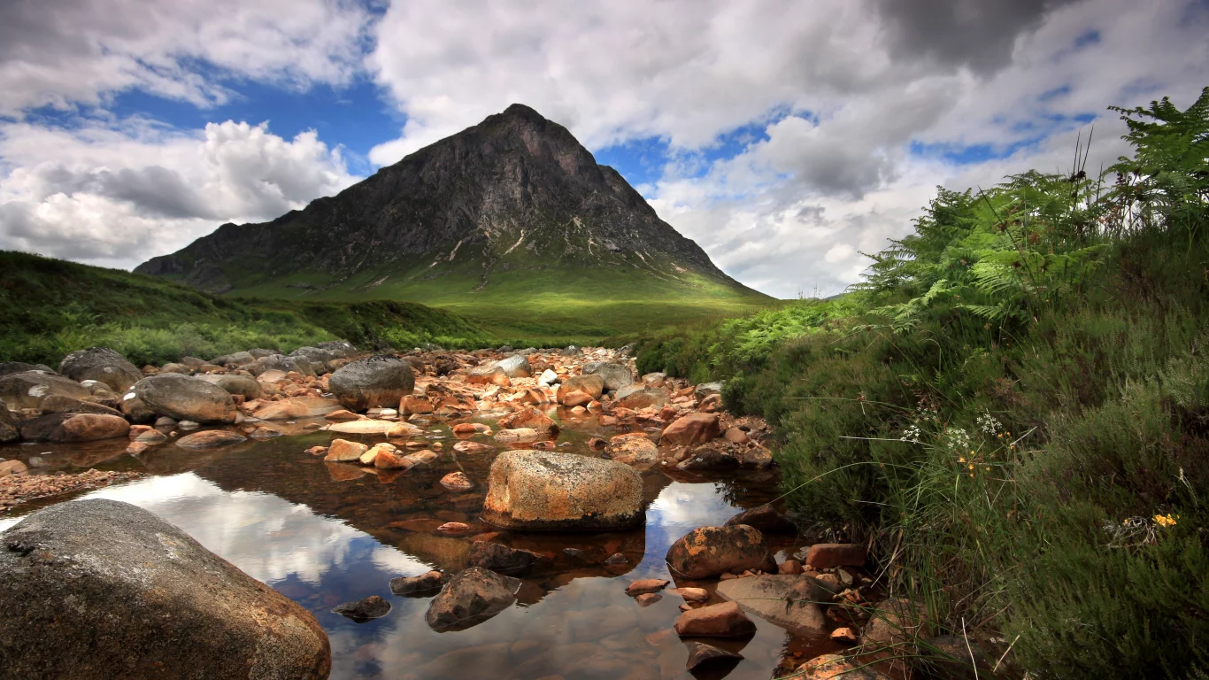 камни, река, гора