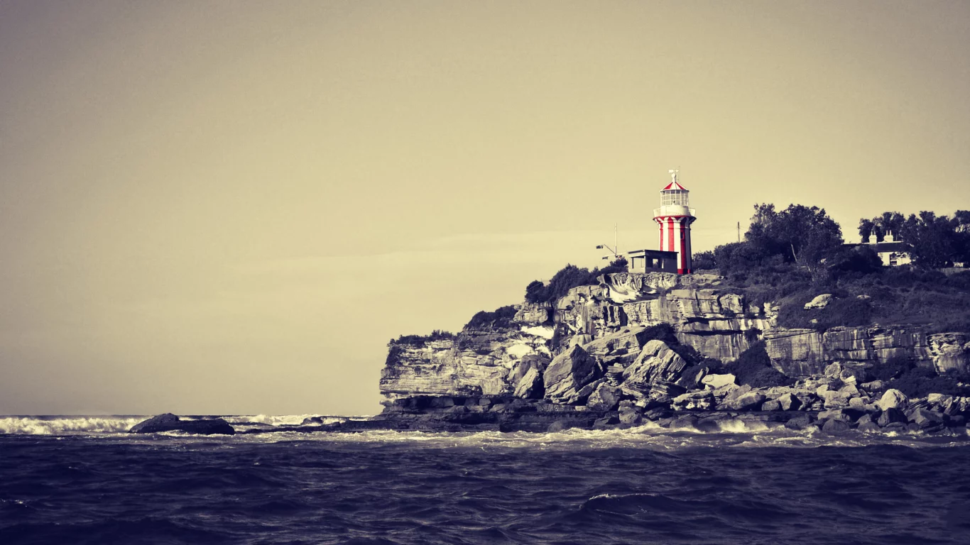 море, камни, маяк, берег
