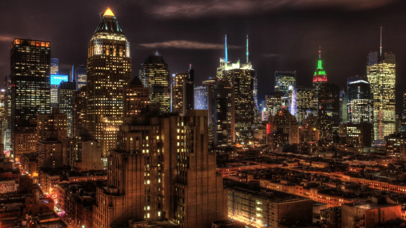 usa, ночь, нью-йорк, огни, nyc, new york, manhattan, night