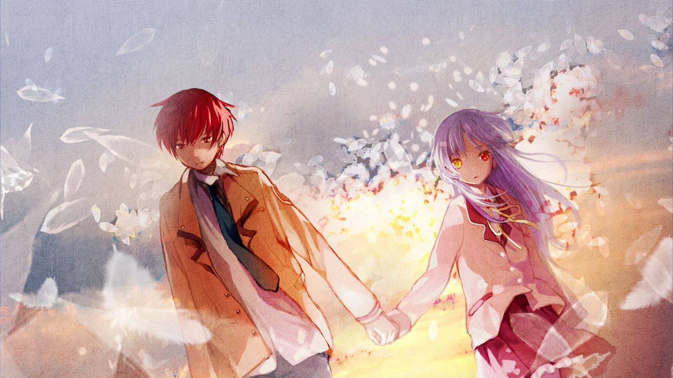 angel beats, boy, angel, girl