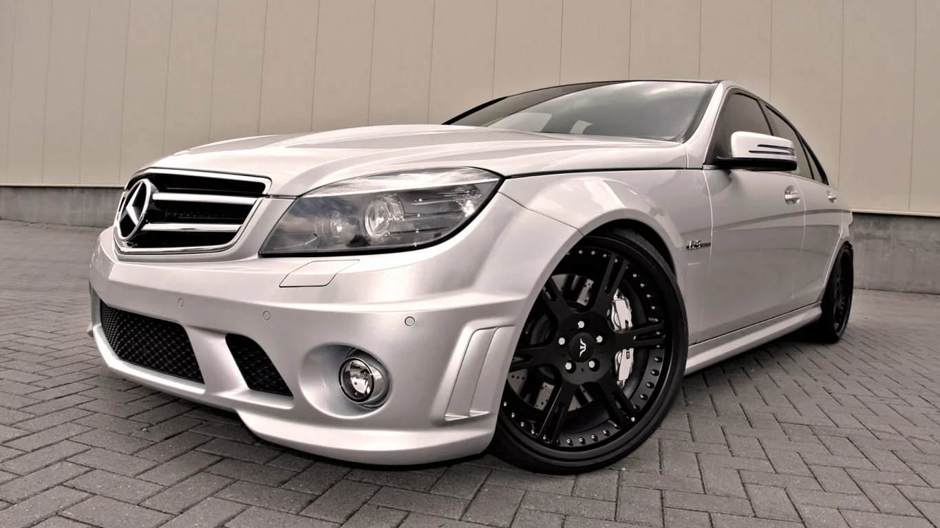 мерс, черные диски, серебристый, mercedes