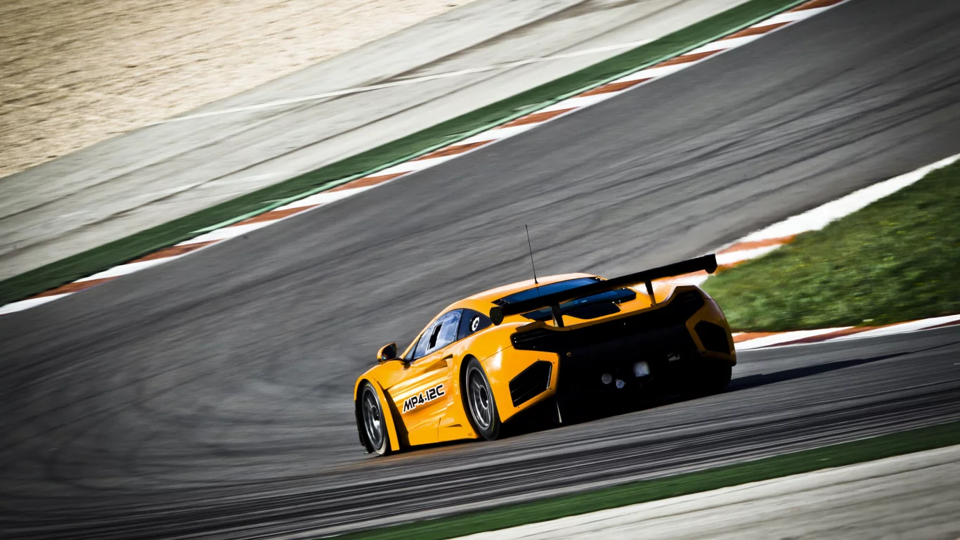 скорость, поворот, машины с машинами, mclaren, дорога, тачки, макларен, mp4 12c gt3, спорт