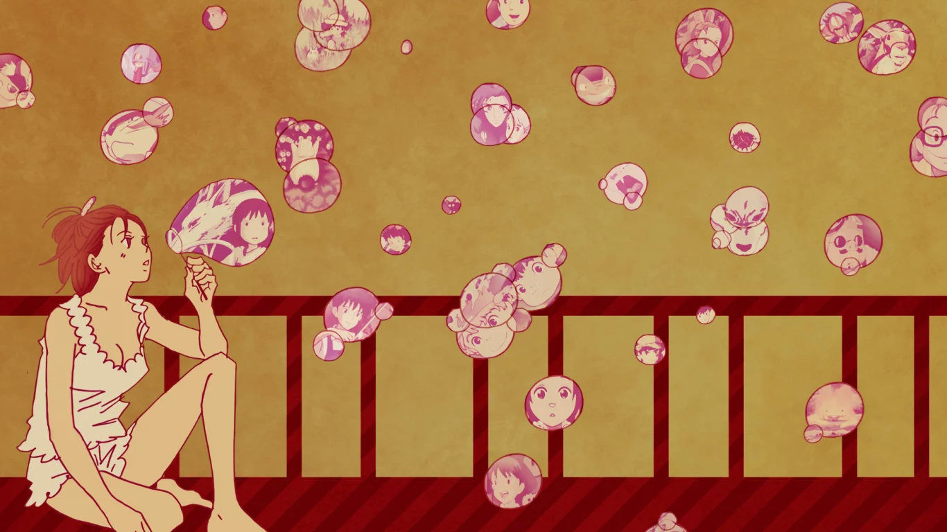 anime, crossover, girl, bubles