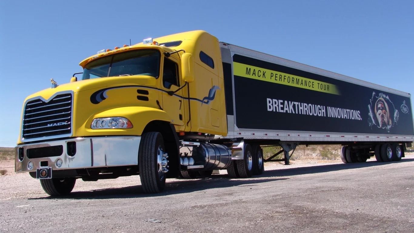 фура, трейлерер, mack, тягач, грузовик, truck