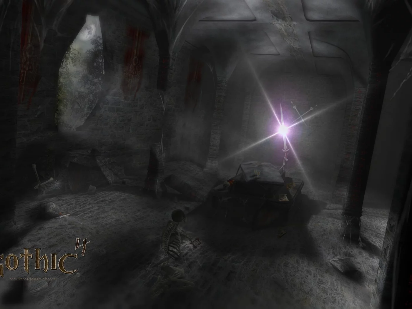 мрачный, gothic 4, скелет, склеп, arcania