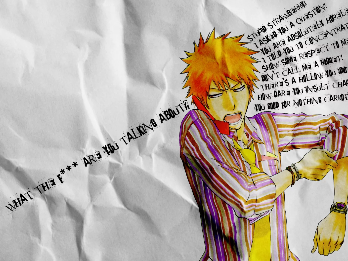 пиджак, bleach, блич, куросаки, лицо, телефон, бумага, ичиго