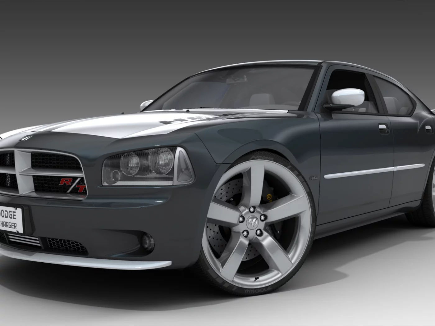 dodge, chargerrt, рендер