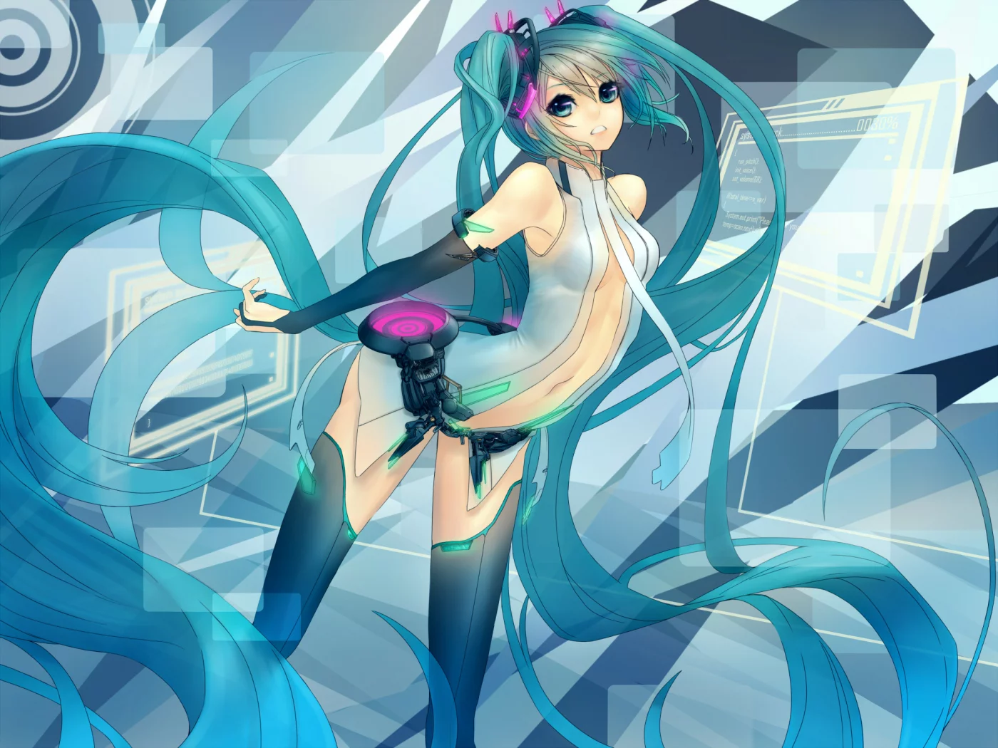 hatsune miku, абстракция, vocaloid