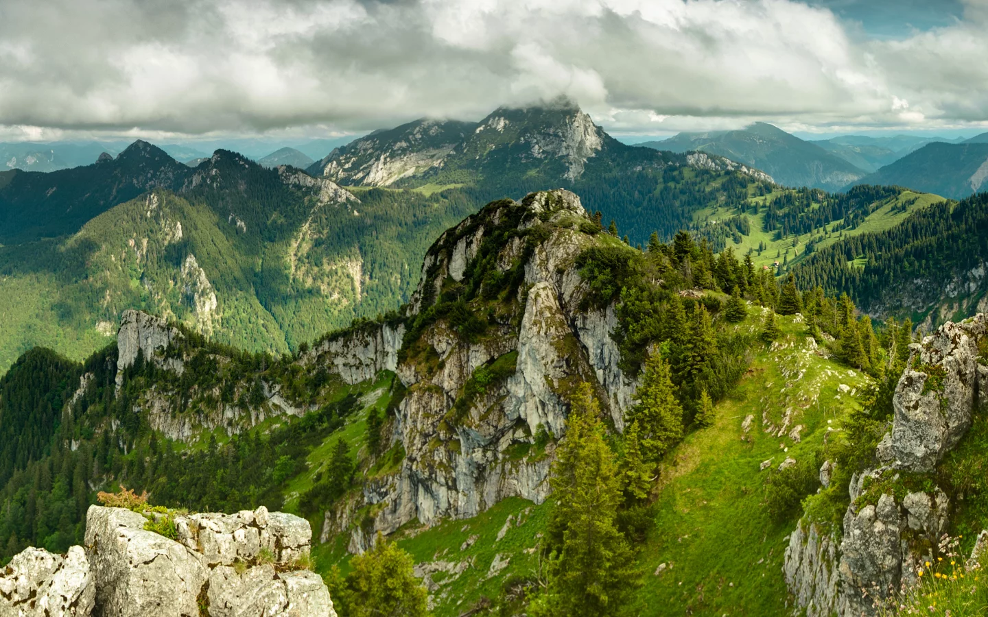 nature, landscape, greenery, деревья, трава, облака, природа, trees, mountains, clouds, небо, sky, grass, зелень, пейзаж, shadow, тень, горы, 2560x1600