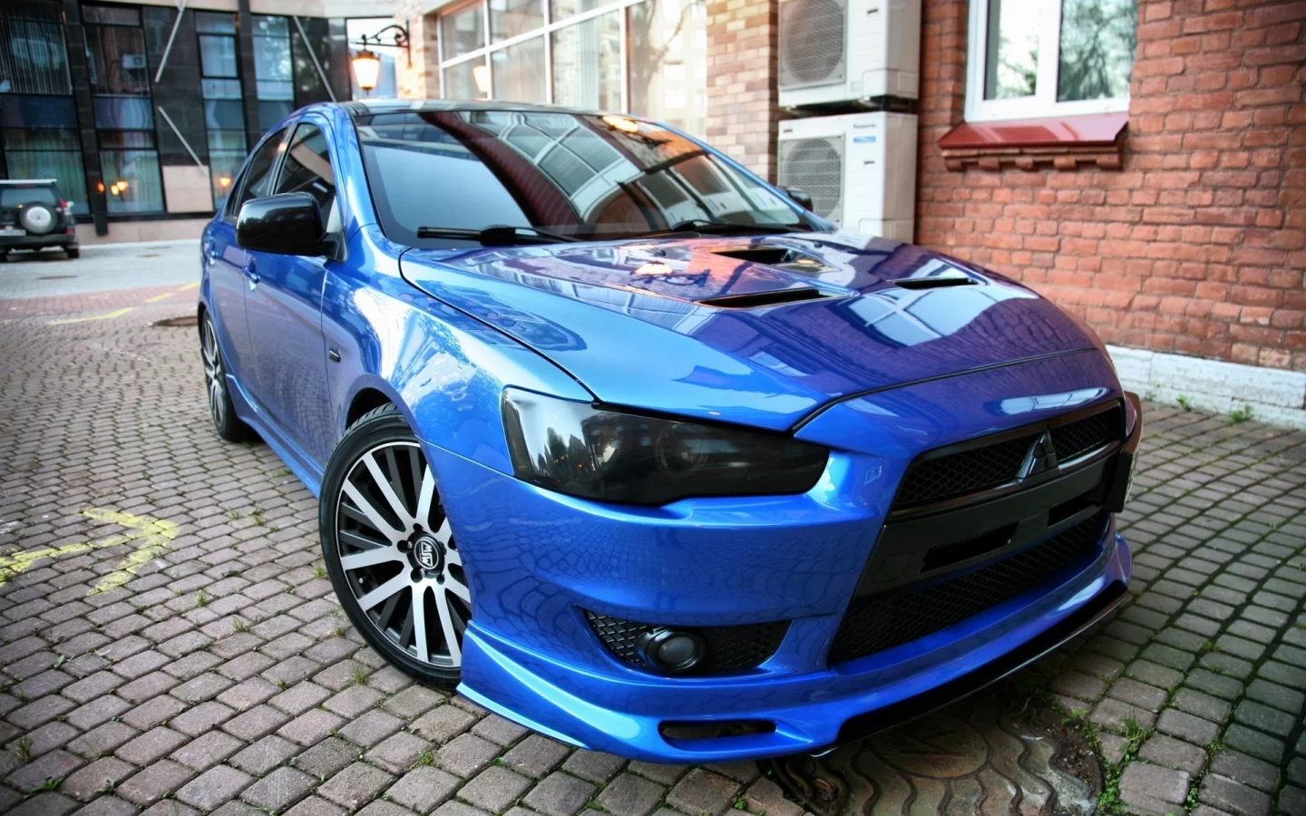 lancer, blue, x, mitsubishi