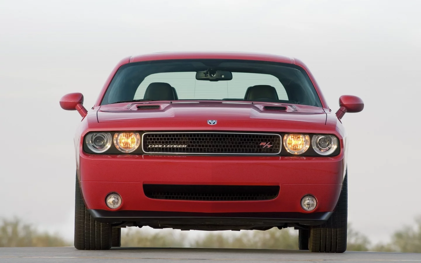 challenger, перед, red, dodge