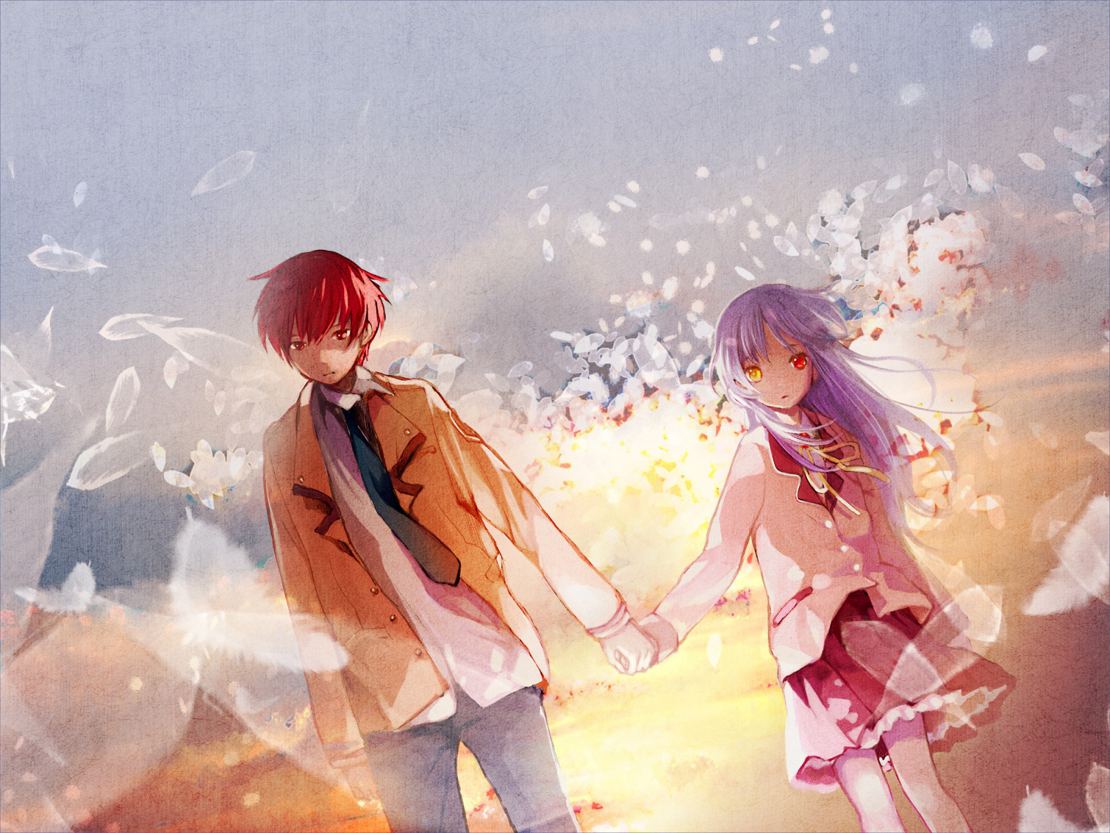 angel beats, boy, angel, girl