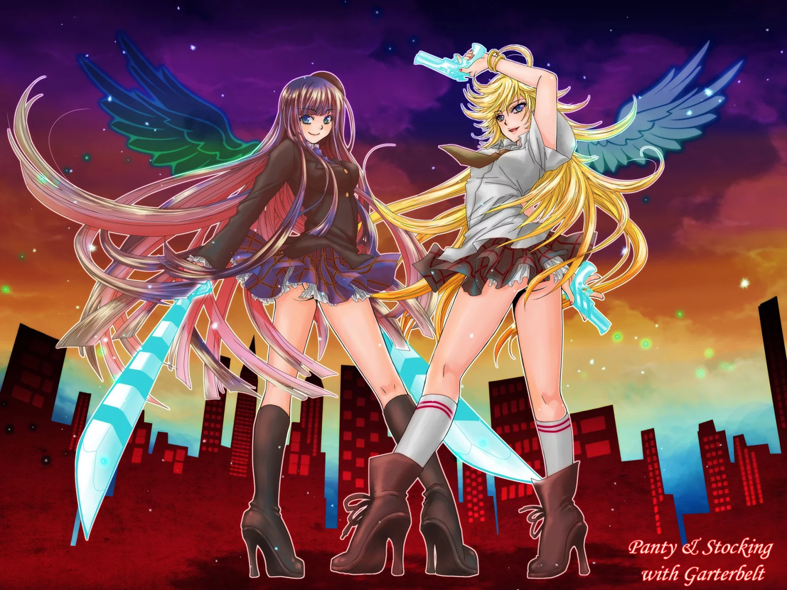 стокинг, панти, panty & stocking with garterbelt