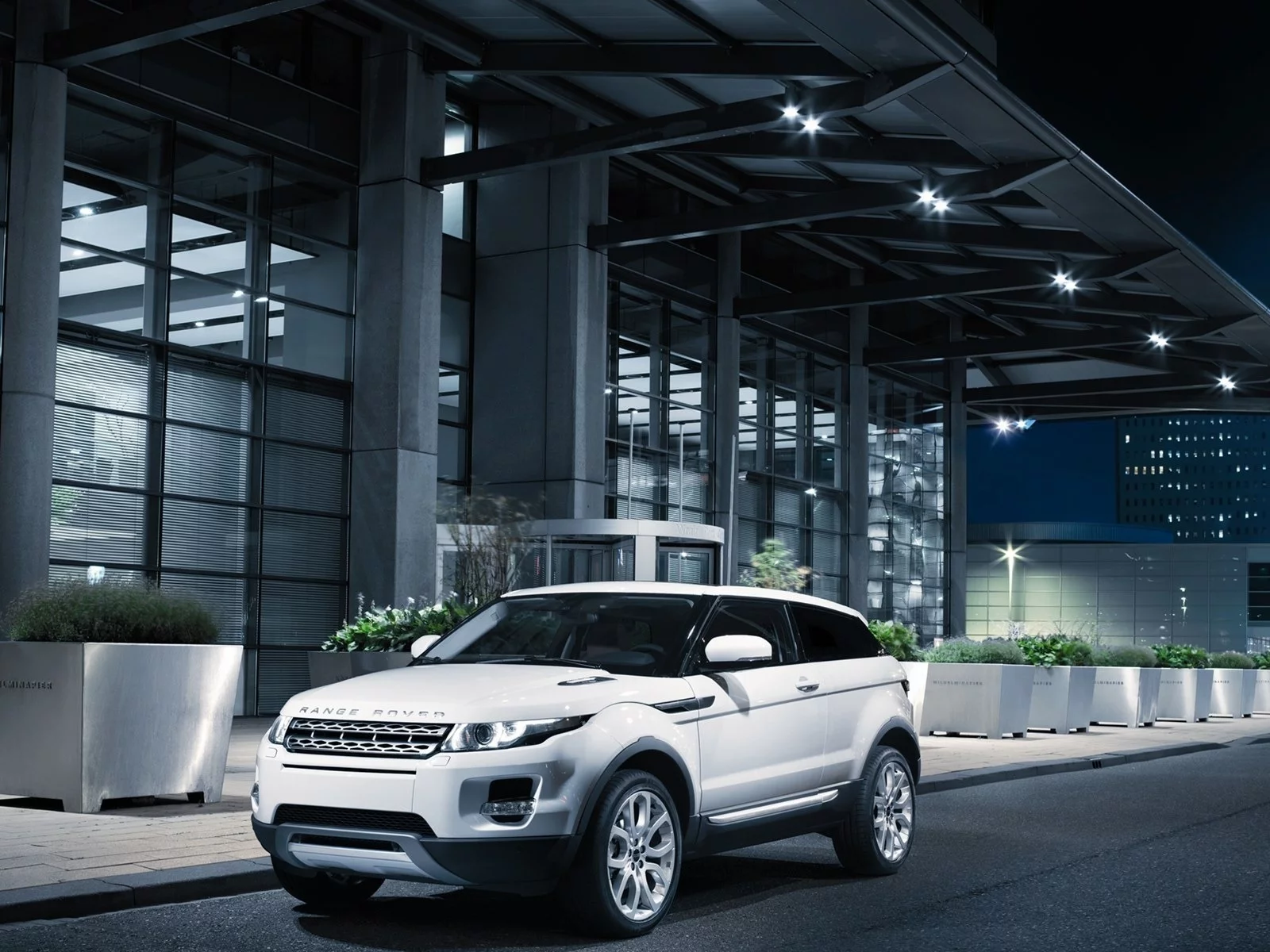 внедорожник, дорога, город, ночь, evoque 2011, range rover