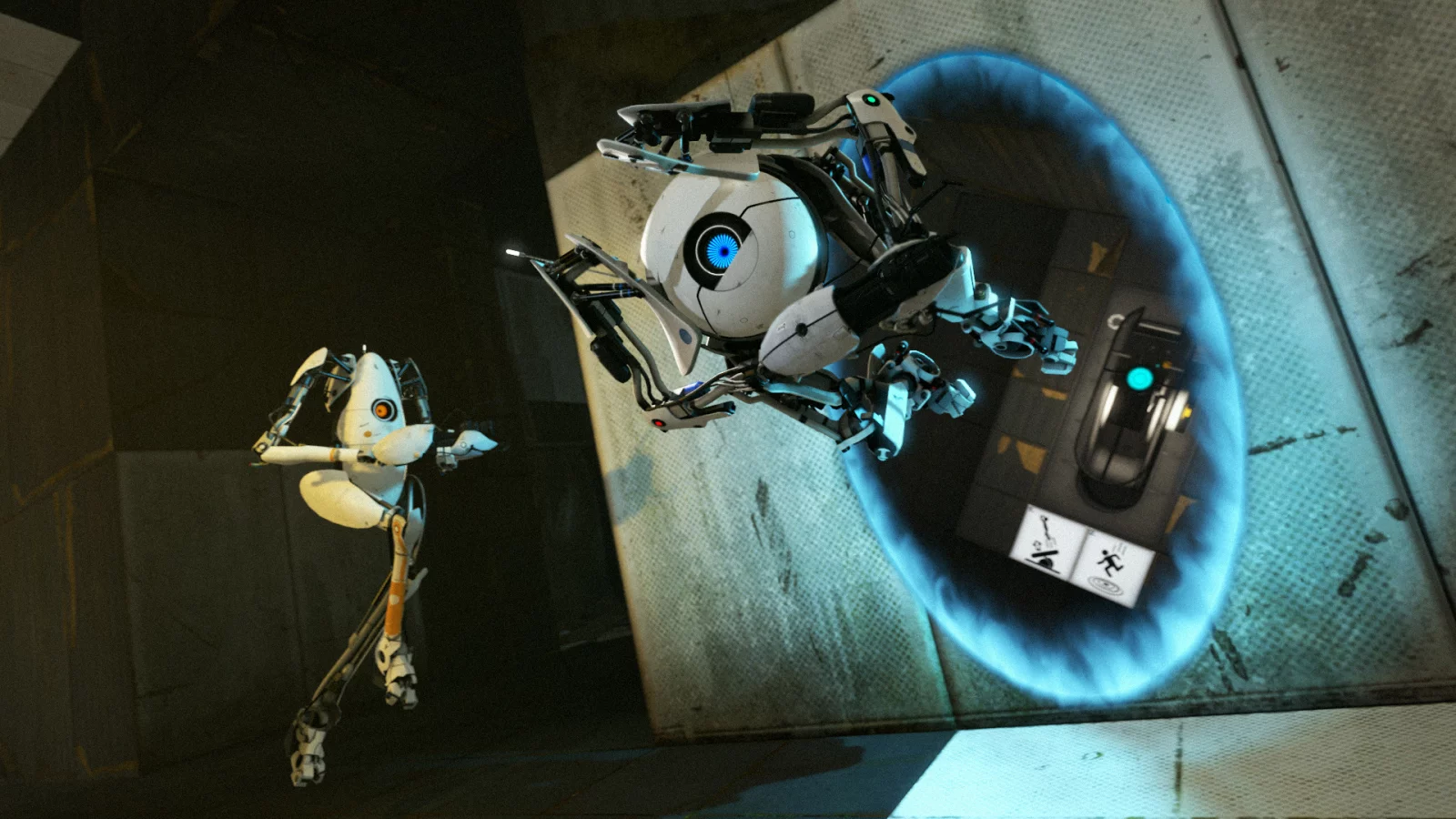 портал ган, portal 2, атлас, пибоди, прыжок, портал 2