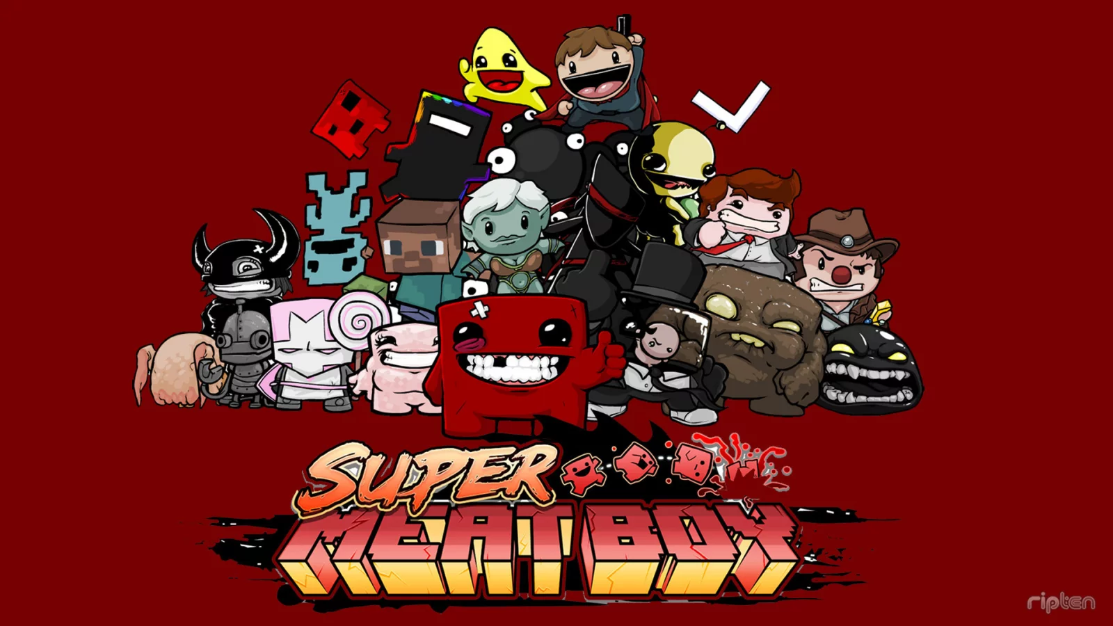 мясо, герои, super meet boy, game