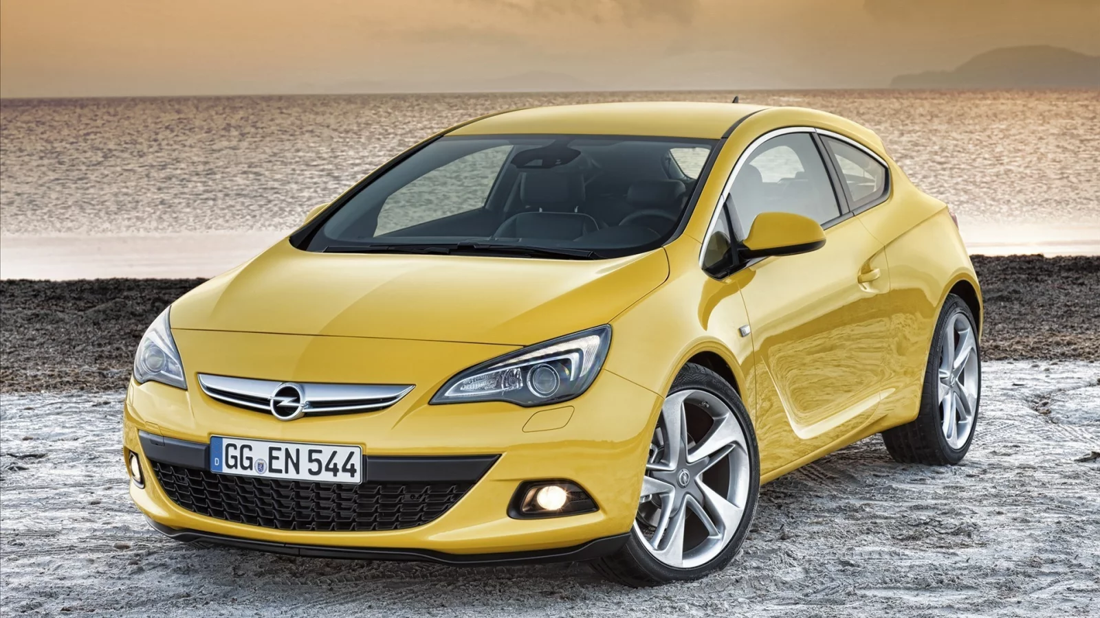 желтый, opel, astra, gtc