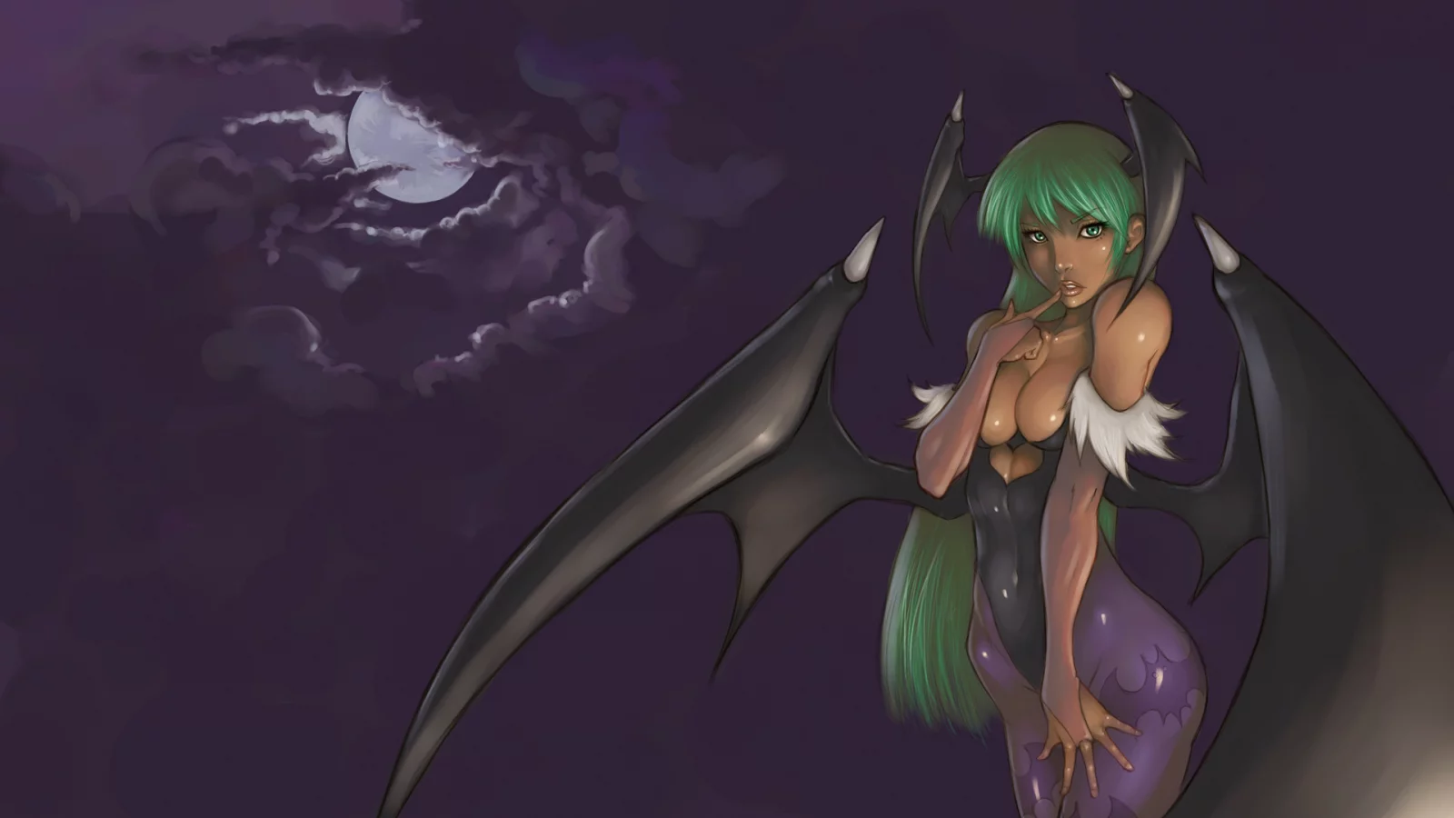 девушка, крылья, демон, morrigan