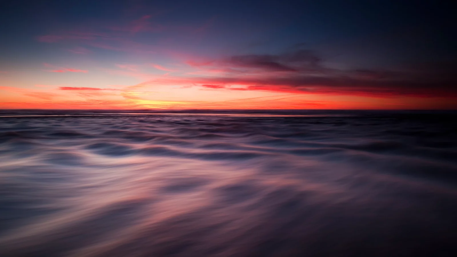 вечер, море, гладкость, небо