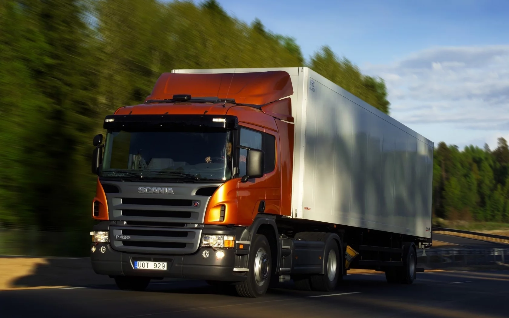 грузовик, дорога, тягач, p420, scania