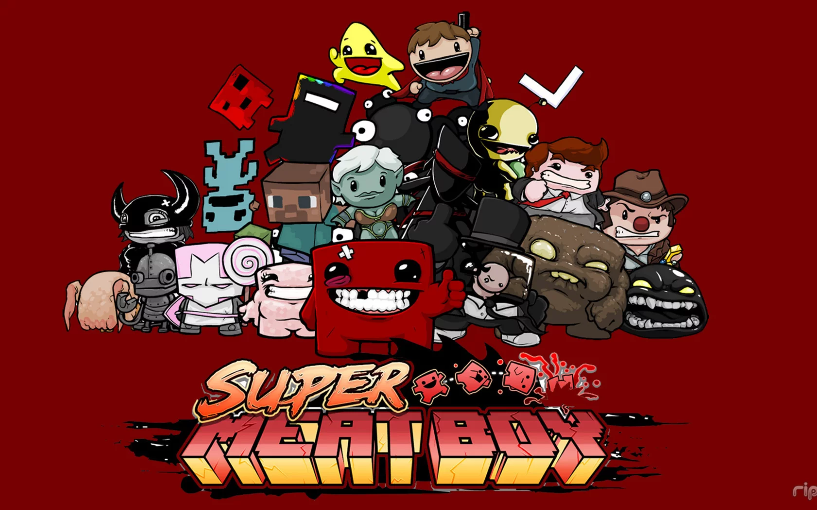 мясо, герои, super meet boy, game