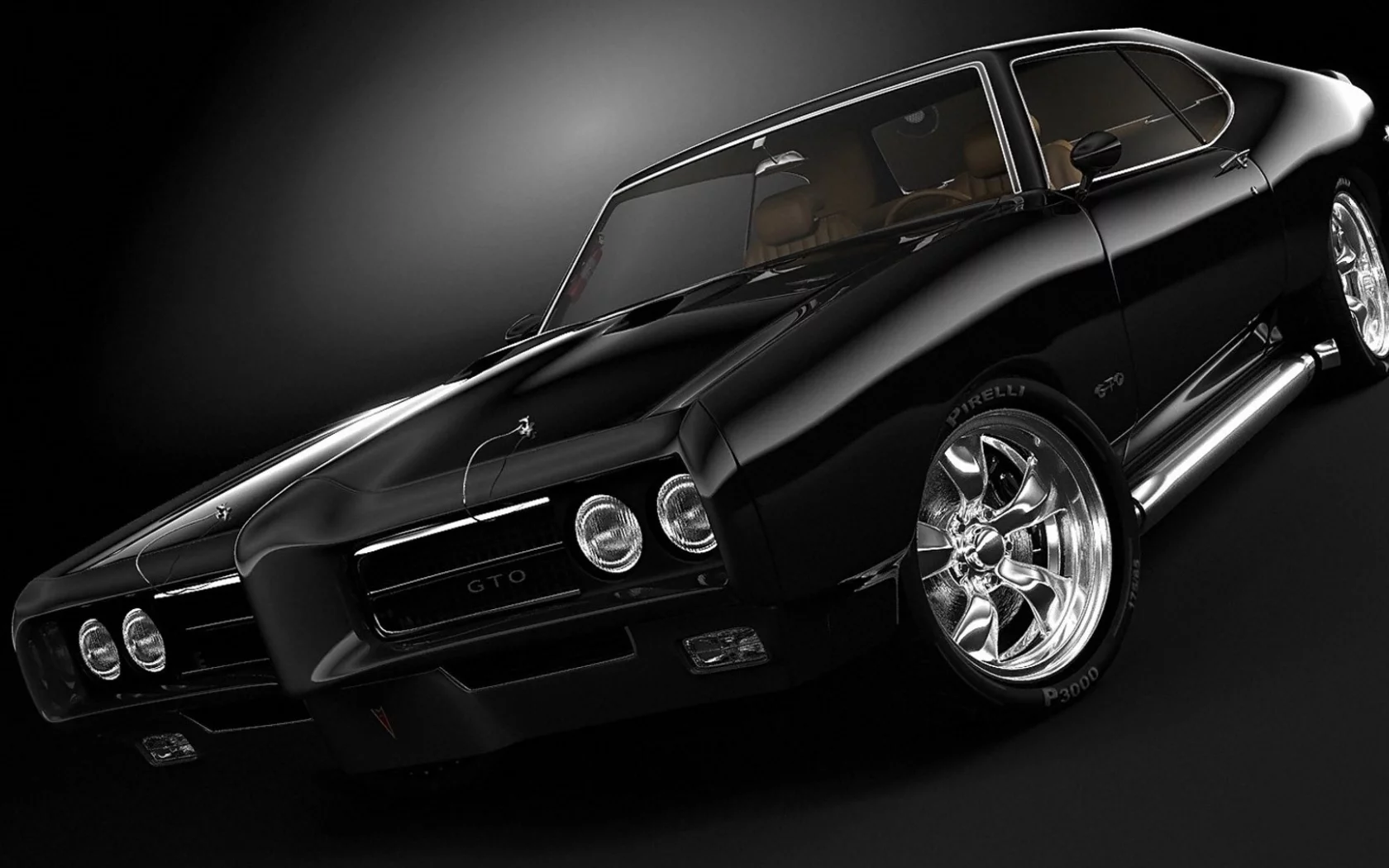pontiac, gto, чёрная