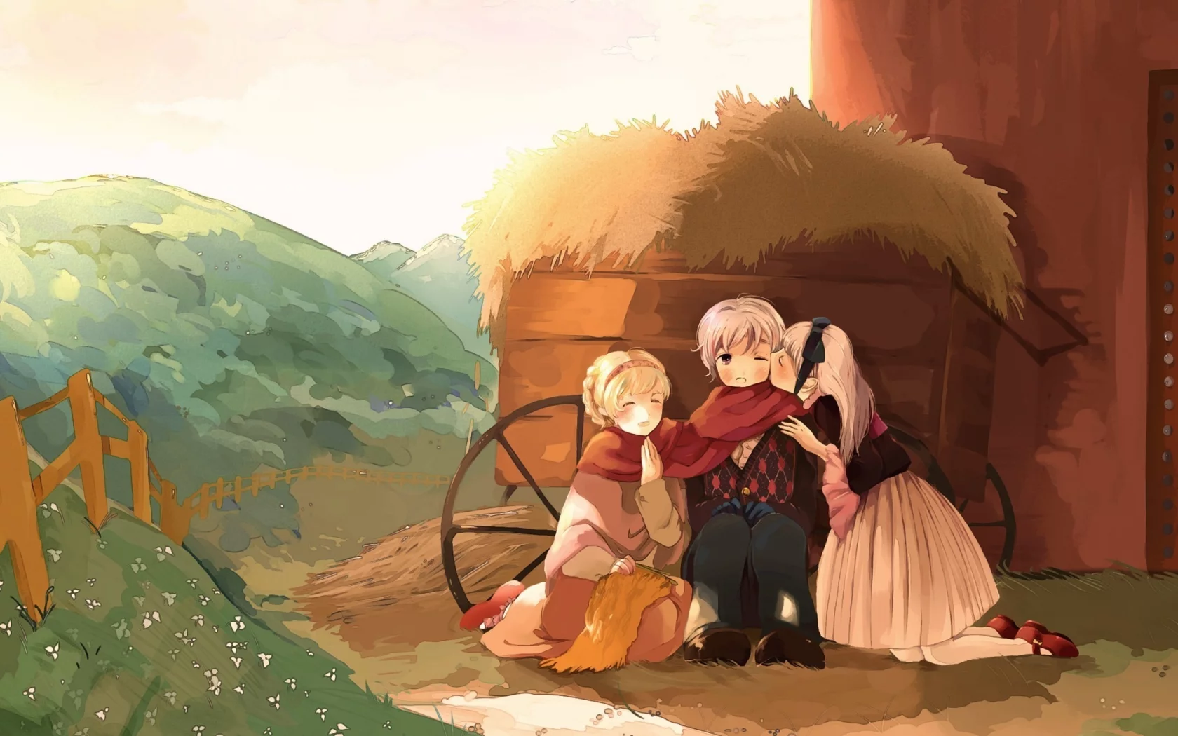 поцелуй, сено, хеталия, hetalia