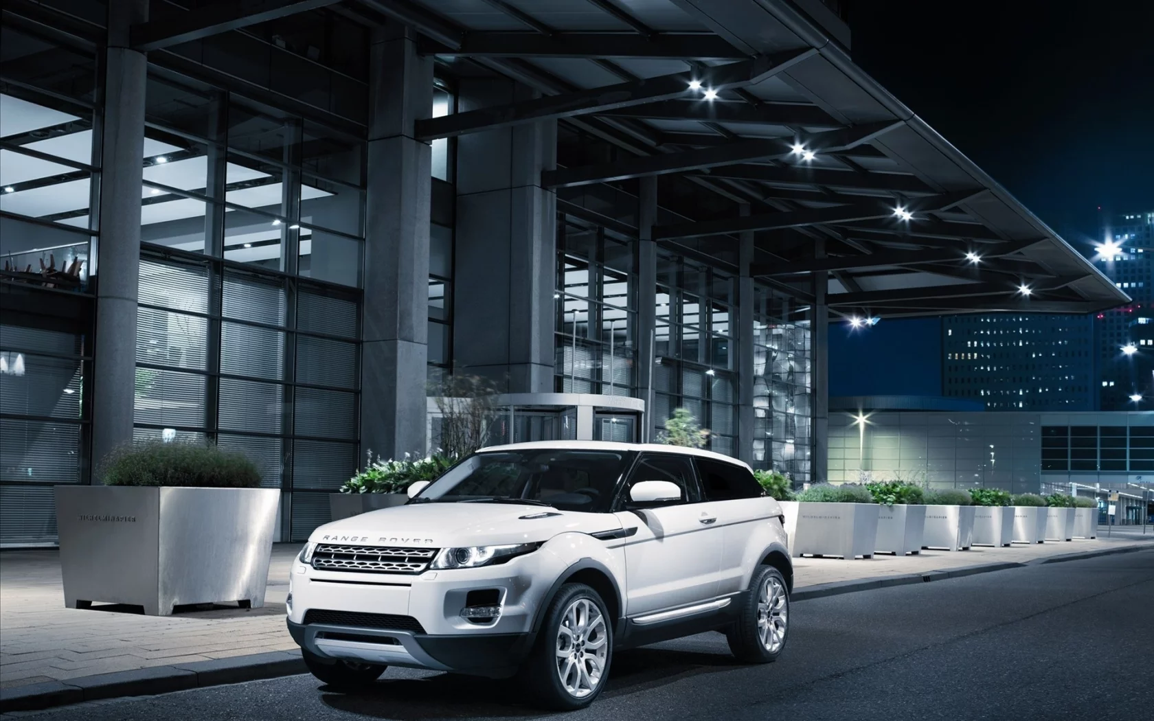 внедорожник, дорога, город, ночь, evoque 2011, range rover