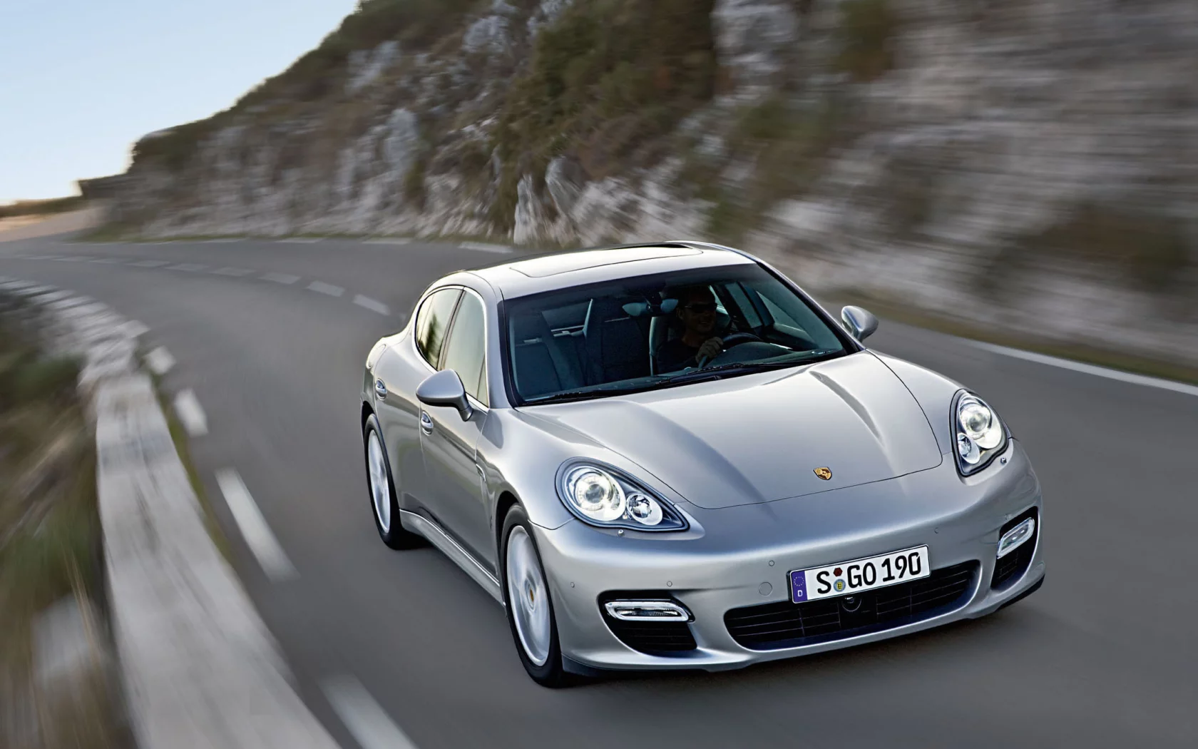 silver, panamera turbo, porsche