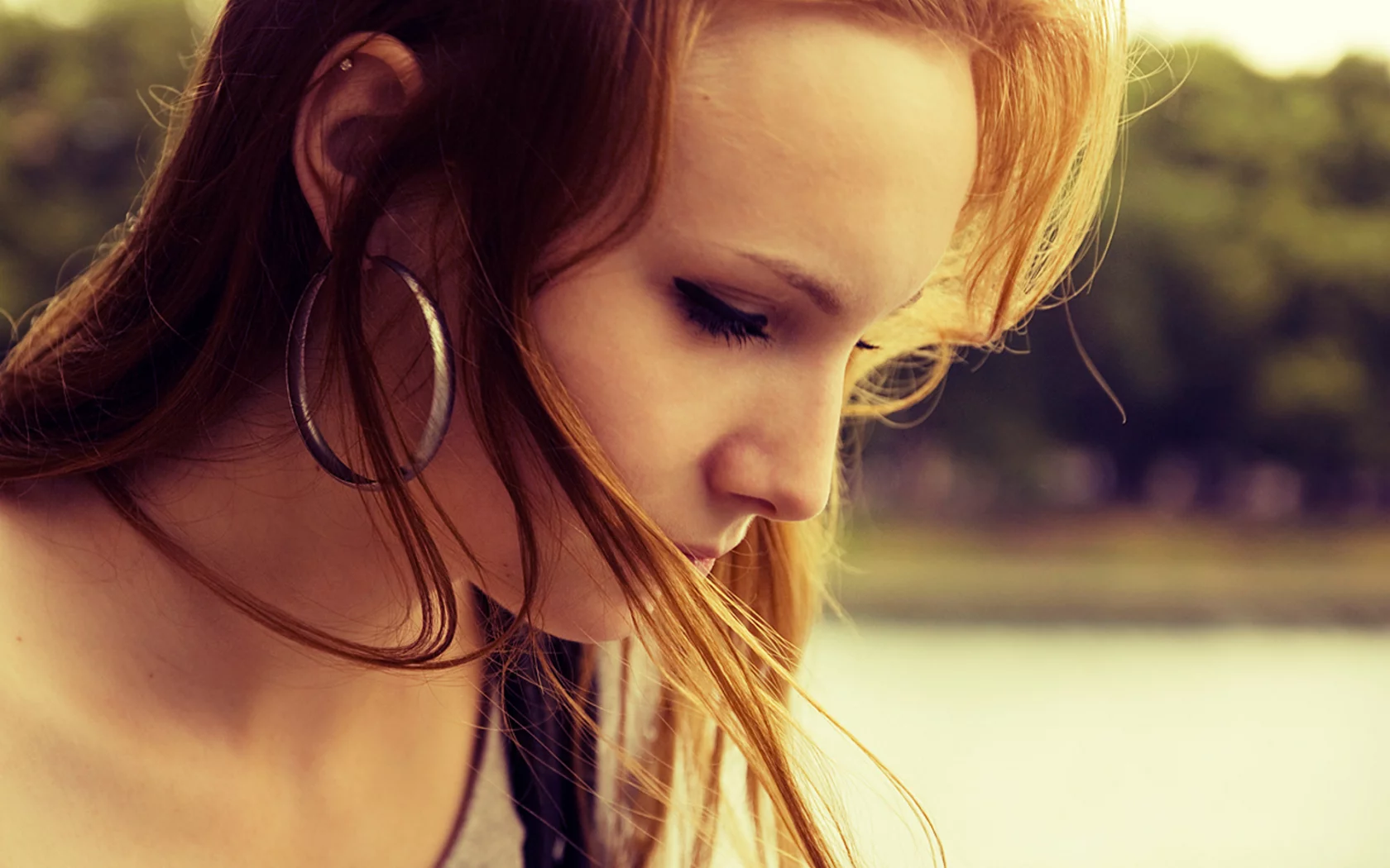 рыжая, девушка, красавица, глаза, girl
