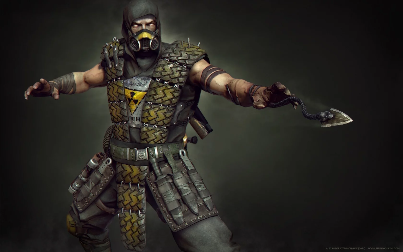 scorpion, радиация, 3d, mortal kombat
