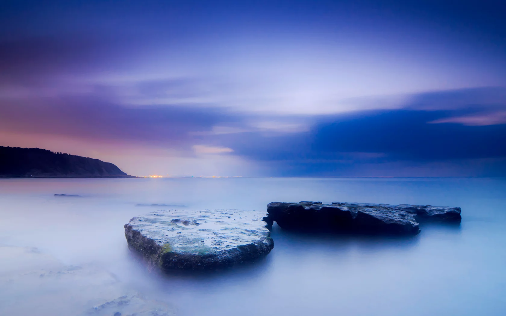 закат, море, камни