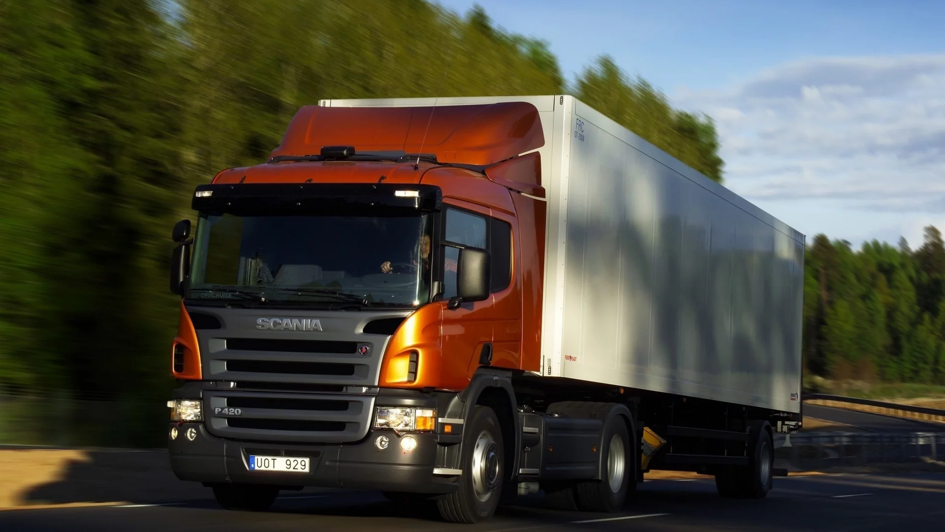 грузовик, дорога, тягач, p420, scania
