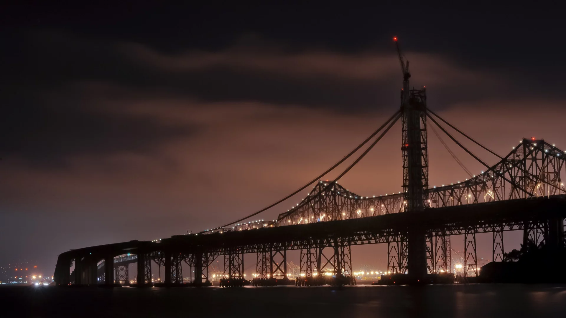 san francisco, калифорния, bay bridge, california, night