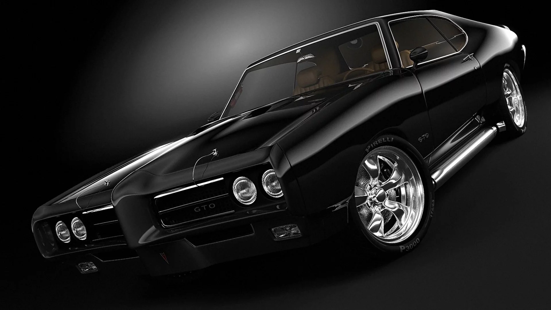 pontiac, gto, чёрная
