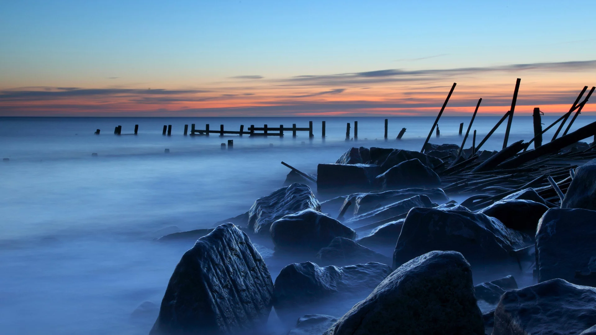 море, берег, камни, англия