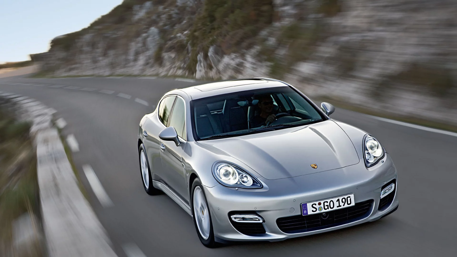 silver, panamera turbo, porsche