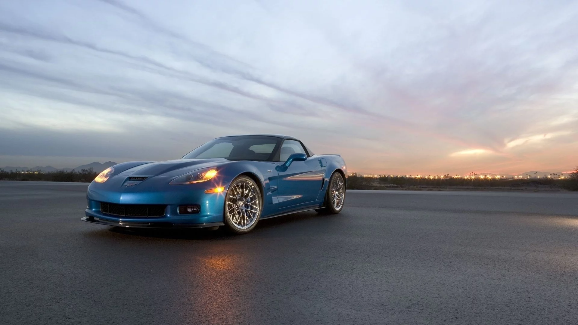 асфальт, car, город, chevrolet, auto, corvette