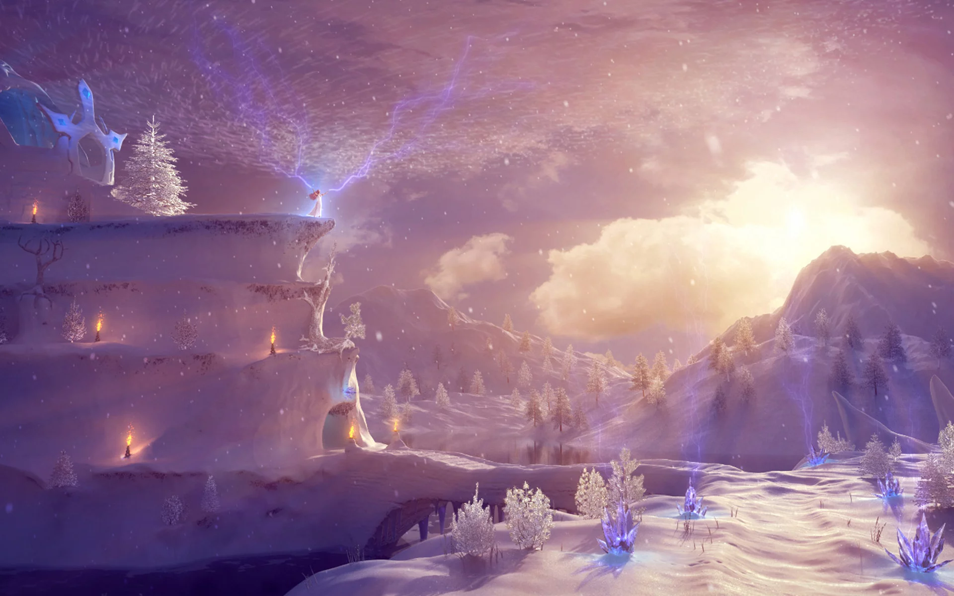 королева, snow queen realm, снежная, зима, молнии