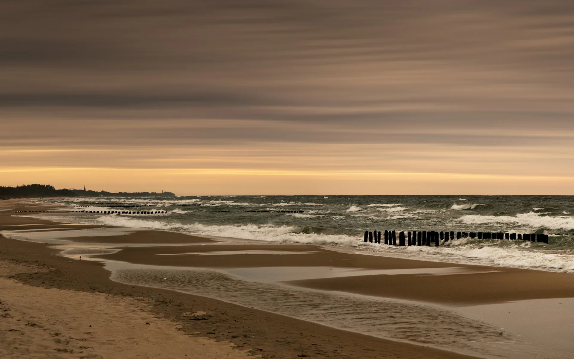 пейзаж, небо, море