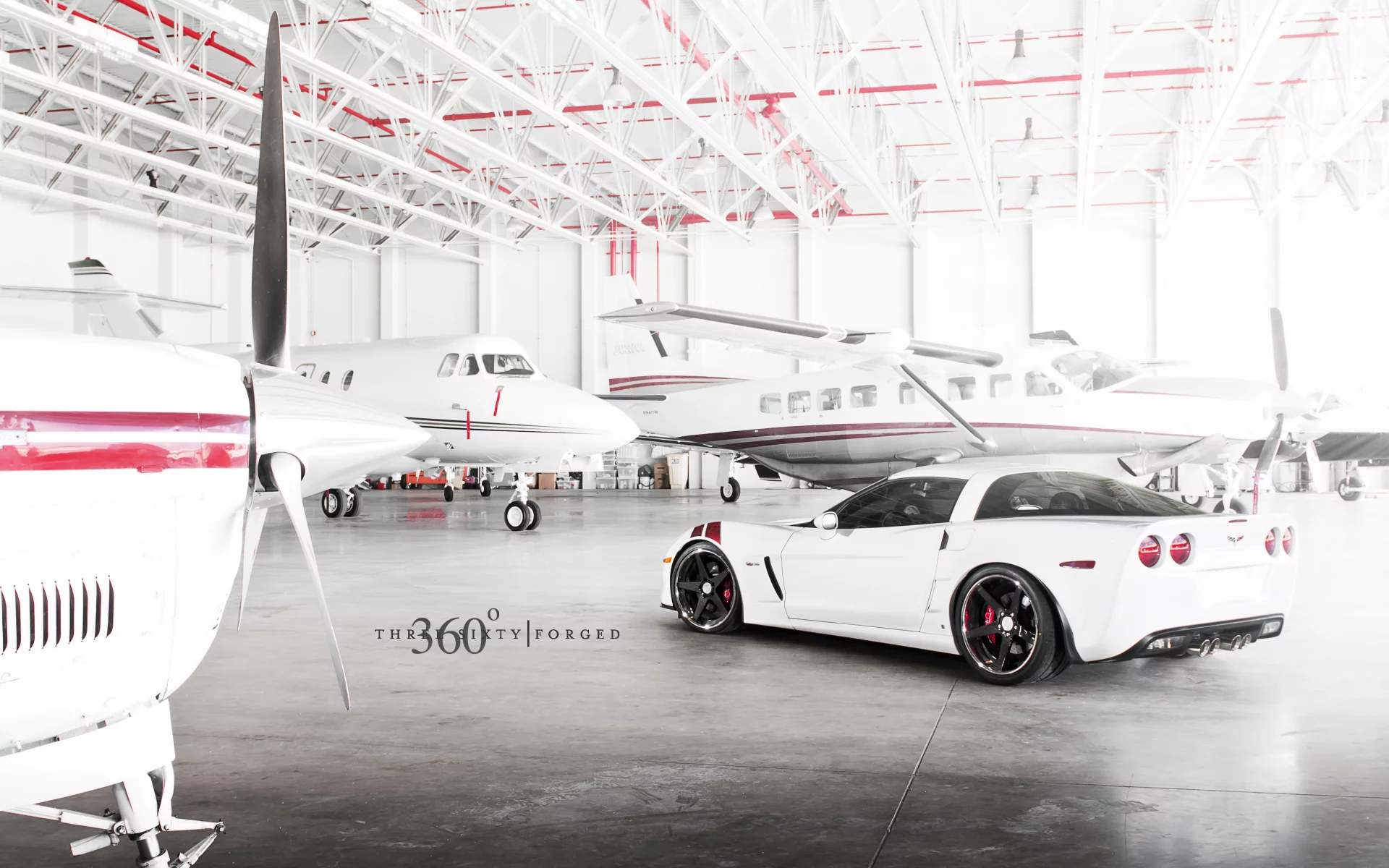 corvette, задняя часть, white, корвет, шевроле, chevrolet, 360 three sixty forged, z06, ангар