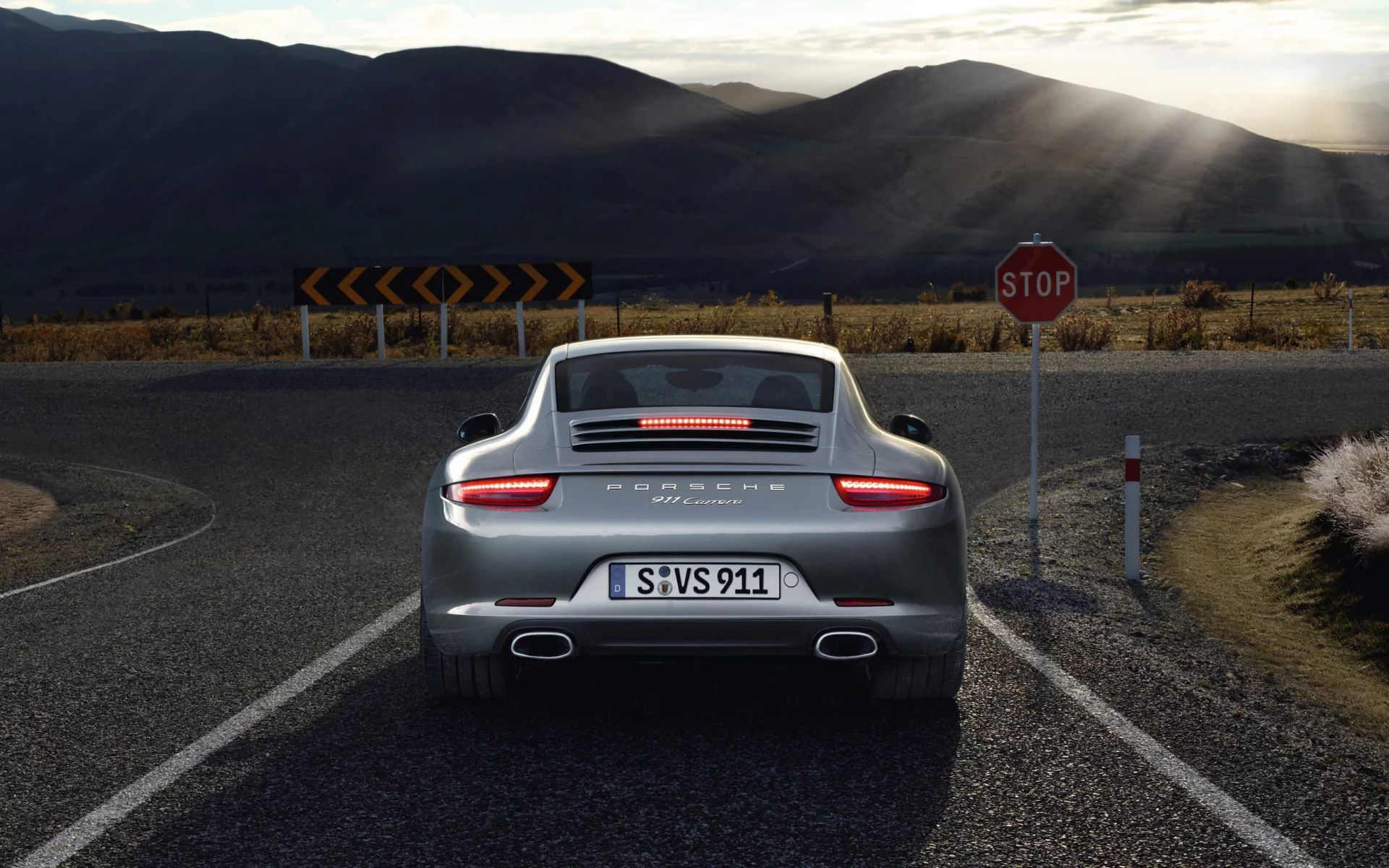 тачка, дорога, развилка, porsche 911 carrera