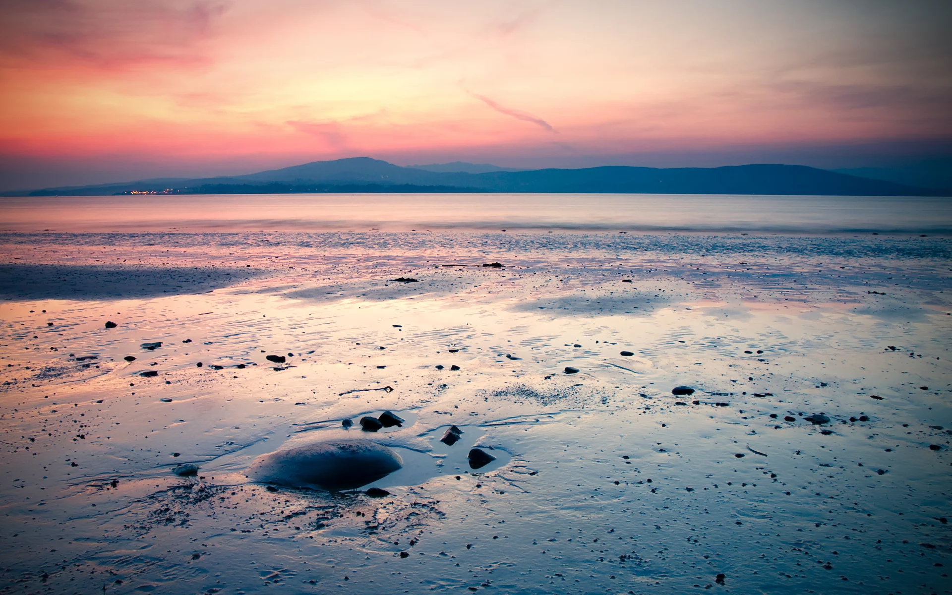 горы, wallpapers, песок, море, закат, берег, фон, горизонт, пейзаж