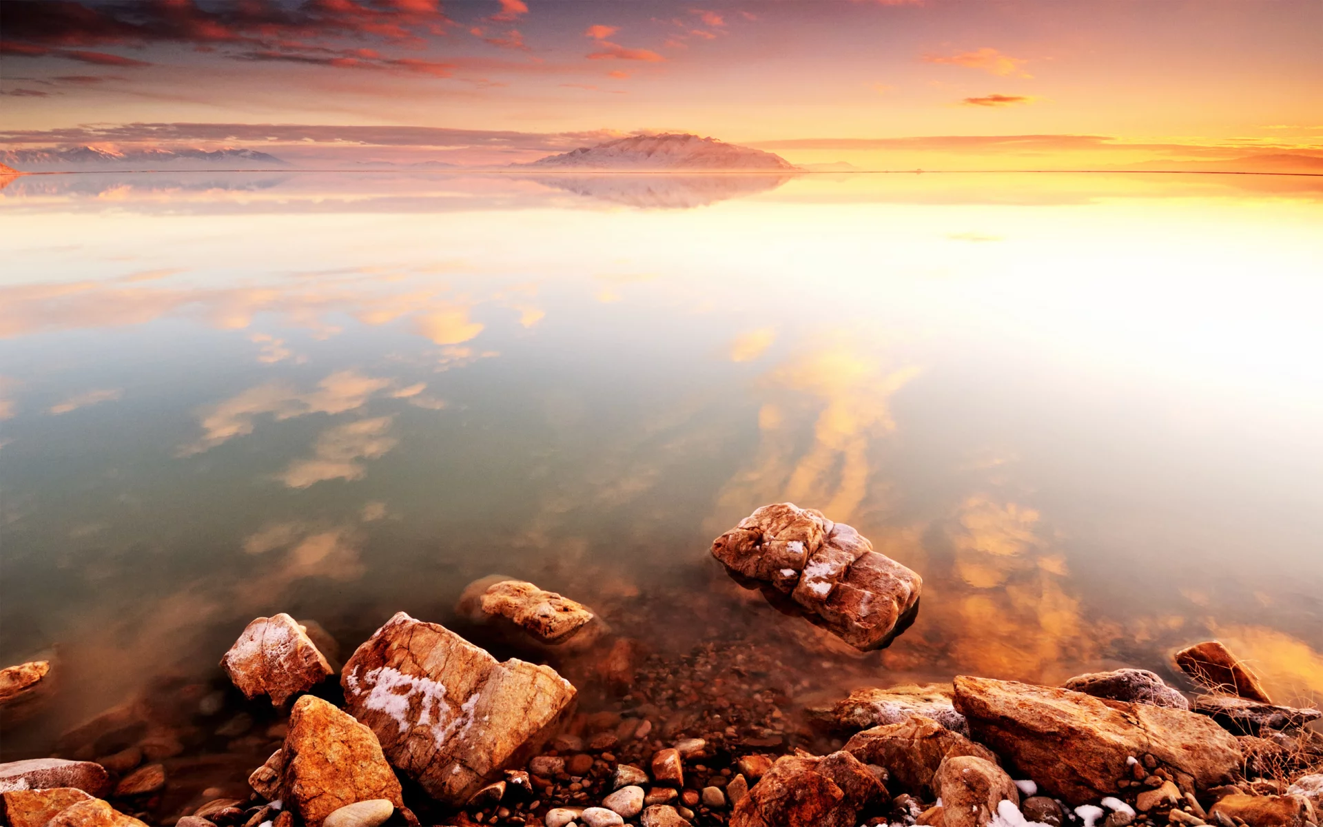 камни, море, закат