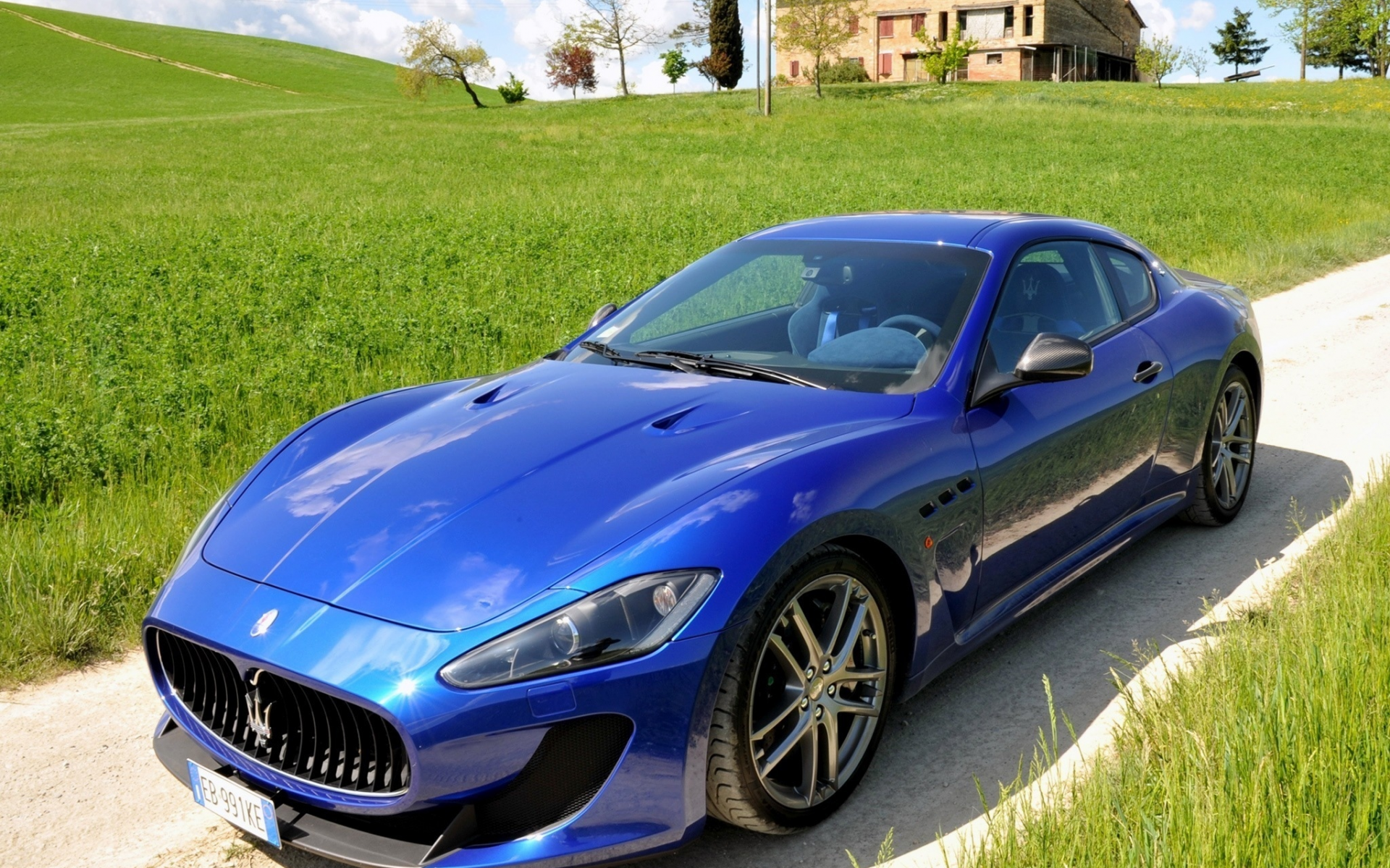 maserati, поляна, машина