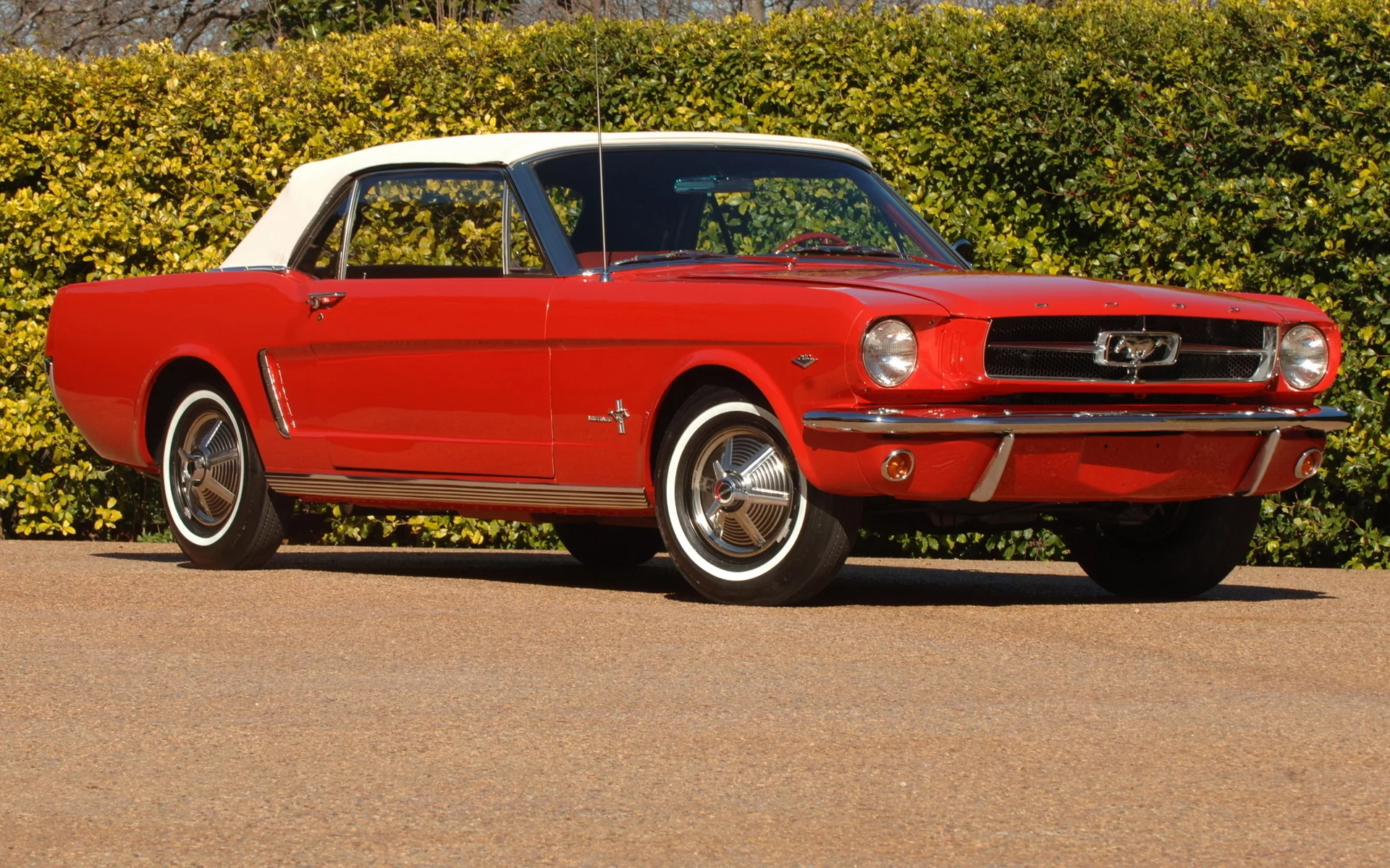 convertible, конь, классика, мягкий верх, 1964, красный, mustang