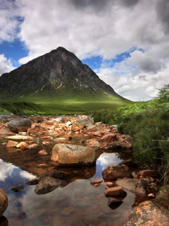 камни, река, гора
