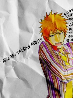 пиджак, bleach, блич, куросаки, лицо, телефон, бумага, ичиго