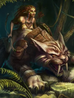 кошка, саблезубая, охотник, джунгли, девочка, клыки